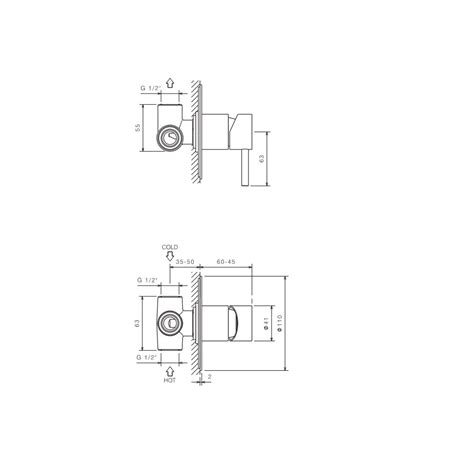 Grifo Mezclador Monomando Para Ducha Empotrable De Acero Inoxidable