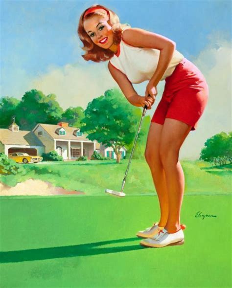 Vintage Pin Up Girl Golfer Elvgren Pinup 268 Kunstdruck Poster A4 A3 A2