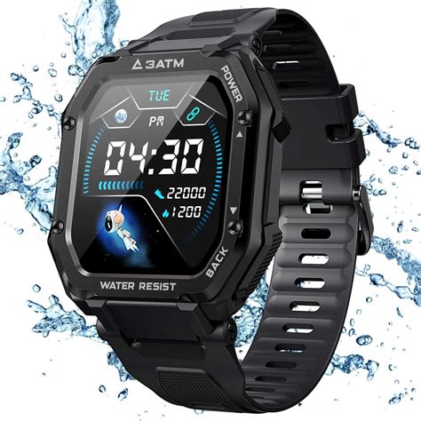 KOSPET Rugged Smart Watch for Men, 3ATM Waterproof Fitness Tracker with Blood Pressure/Blood ...