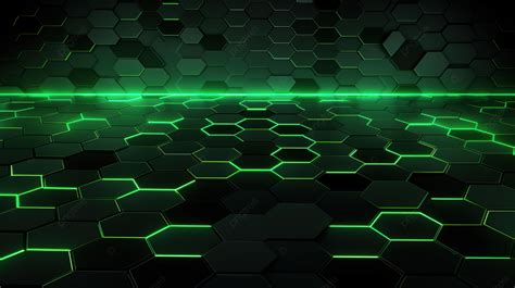 Hexagonal Vector Background Futuristic Dark Gray And Green Technology