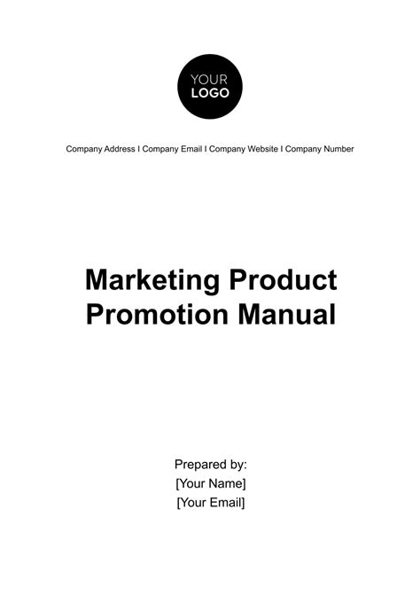 Free Marketing Product Promotion Manual Template to Edit Online