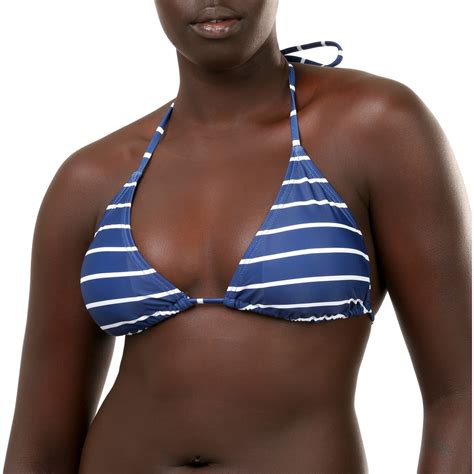 Wave Zone Women S Striped Bikini Swim Top Blue Big W