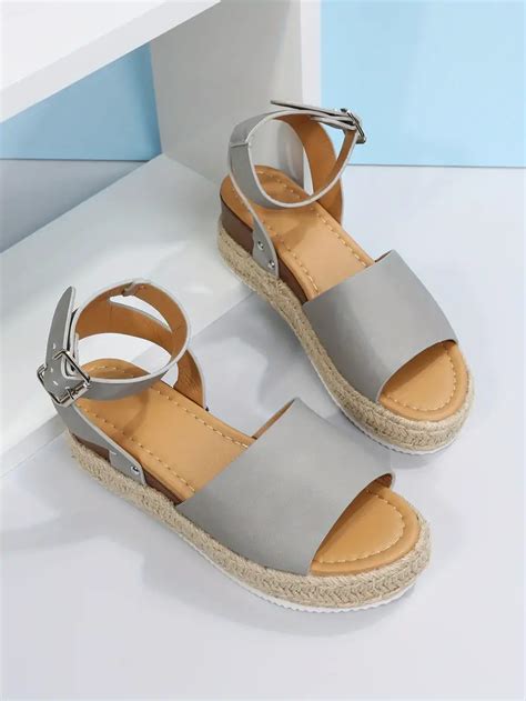 Women S Platform Espadrille Sandals Peep Toe Ankle Strap Temu