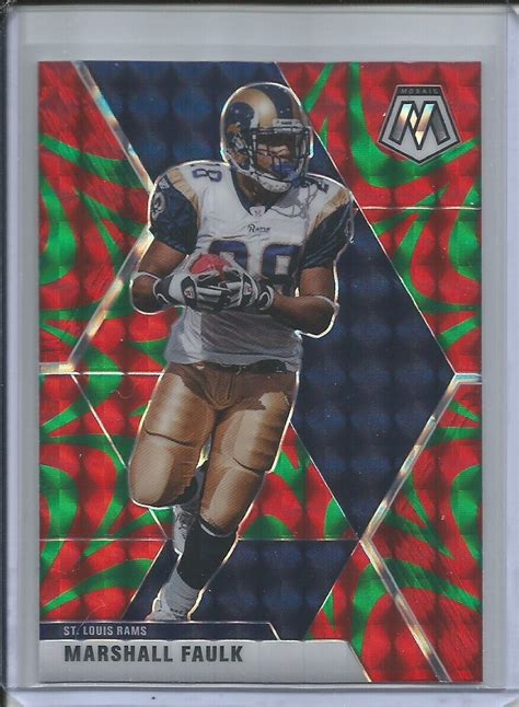 Marshall Faulk Panini Mosaic Reactive Green Prizm Rams Ebay