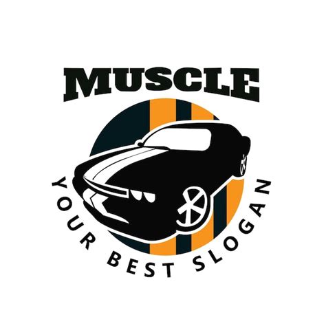 American Muscle Car Logo Vector Design Vintage Estilo Antigo Ou Garagem