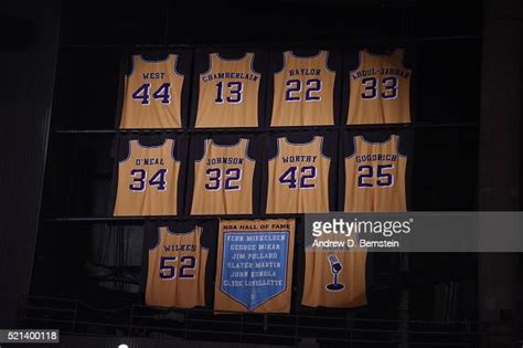 The Los Angeles Lakers Hall Of Fame Player Banners Are Seen At News Photo Getty Images