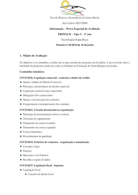 PDF Escola Básica e Secundária de Santa Mariaão Competências UFCD