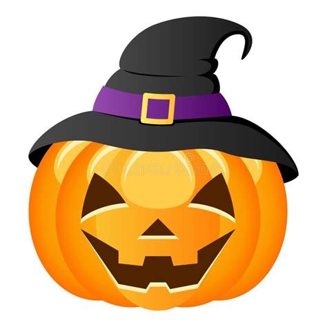 Halloween Pumpkin With Witch Hat Stock Vector Illustration Of