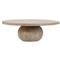 Leonardo Coastal Beach Light Brown Reclaimed Pine Wood Round Coffee Table