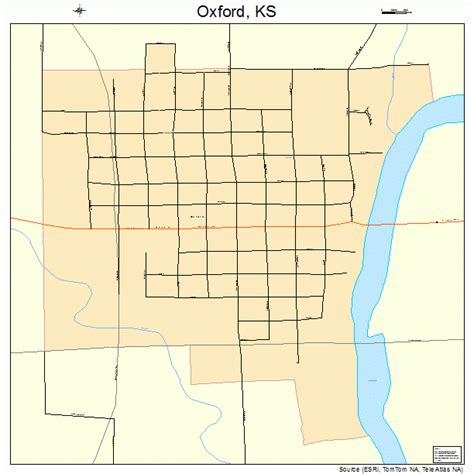 Oxford Kansas Street Map 2053850