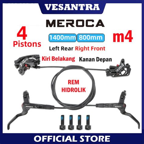 Jual Meroca M4 4 Piston Rem Hidrolik Sepeda Lipat MTB Fullset Brake Set