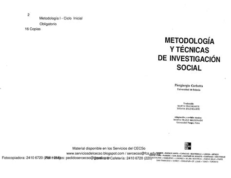 Corbetta Cap 1 texto metodologia de la investigacion METODOLOGÍA