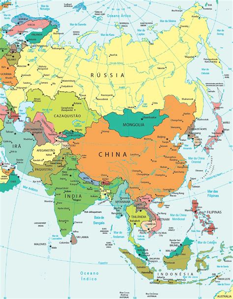 Mapa Da Asia E Europa - Mapa Em Branco Da Europa Asia