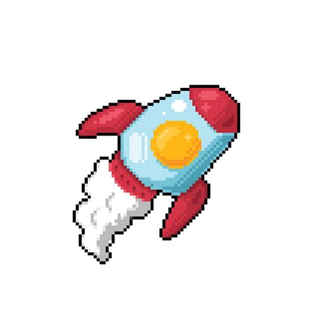 a rocket in pixel art style 27879799 Vector Art at Vecteezy