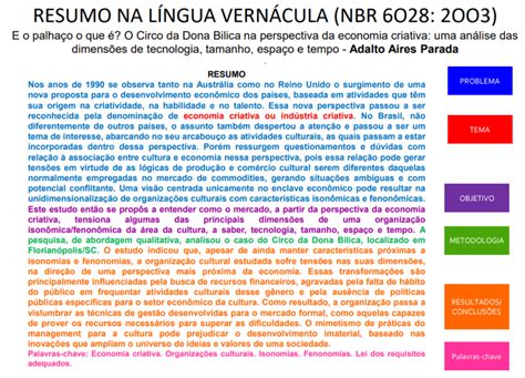 Resenha Recens O Resumo Indicativo E Informativo Abnt Doovi Hot Sex