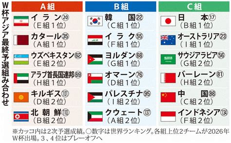 サッカー：サッカー 26年w杯アジア最終予選 日本c組 豪、サウジ強敵 毎日新聞