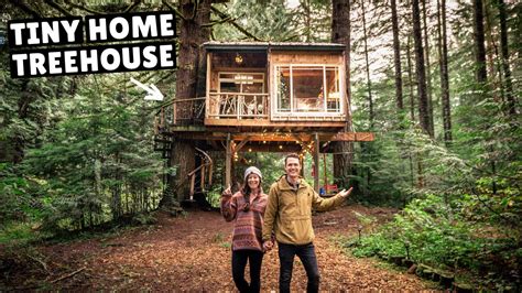 Our Tiny Home Treehouse Getaway Break From Van Life Youtube