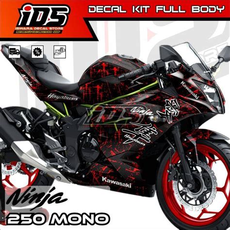 Decal Ninja 250 Mono Full Body Stiker Ninja 250 Mono Full Body Dekal