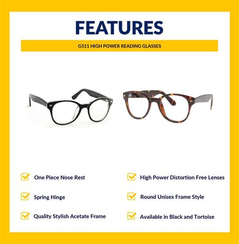 High Power Reading Glasses - 3x/+12 Diopter - G511 Frame