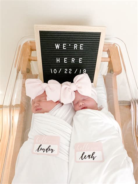 Twin Announcement Letter Board Baby Girls Newborn Pic Newborn