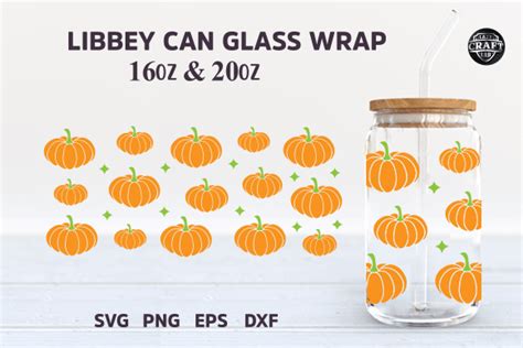 Pumpkins Libbey Can Glass Svg 16oz Wrap Graphic By Lazycraftlab · Creative Fabrica