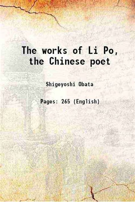 The Works Of Li Po The Chinese Poet Walmart