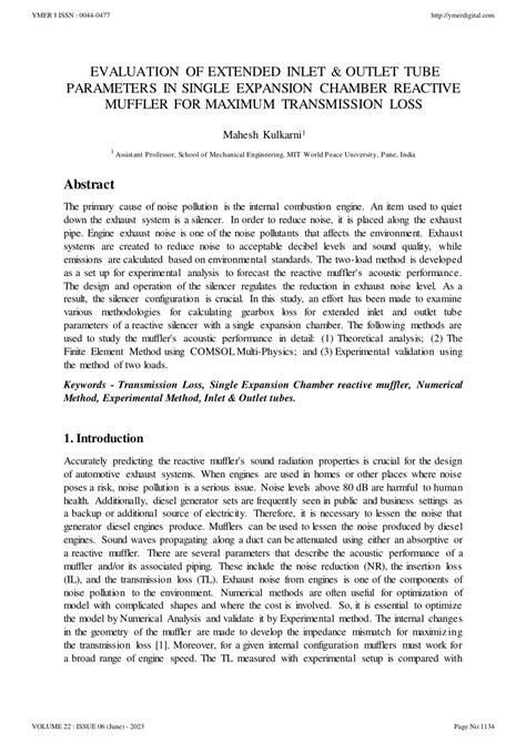 Pdf Evaluation Of Extended Inlet Outlet Tube Parameters In Single