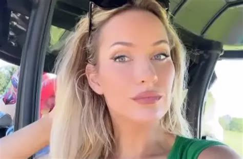 Golfer Paige Spiranac Rocks A White Low Cut Top And Miniskirt While Showing Off On The Golf