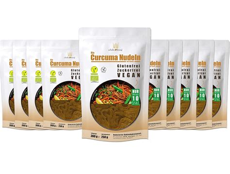 10er Packung Bio Curcuma Nudeln 250g 10kcal Pro 100g GLUTENFREI