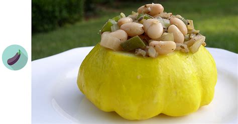 Patty Pan Squash Stuffed with Cajun White Beans | FatFree Vegan Kitchen