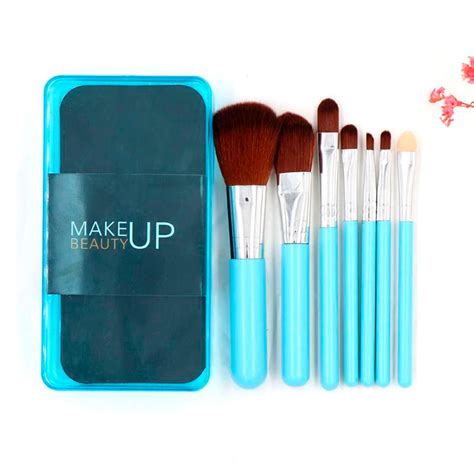 Juego De Brochas De Maquillaje Make Up Azul Rosa Etc Universo En