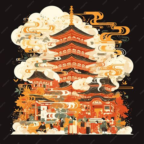 Premium Vector Japanese Colorful Woodblock Prints Depicting Edo Period Scenes