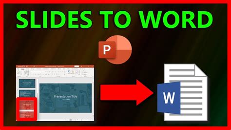 How To Convert Selected Powerpoint Slides To Word Docx Document 2021 Youtube