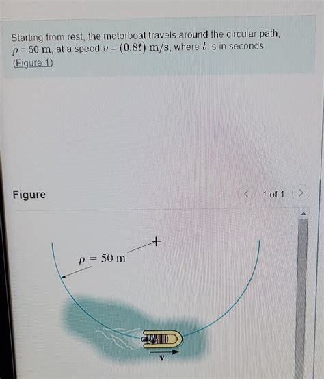 Solved Starting From Rest The Motorboat Travels Around The Chegg