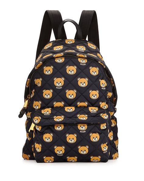 Moschino Quilted Teddy Bear Printed Backpack In Black Lyst