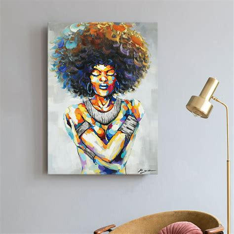 African American Women With Afro Art