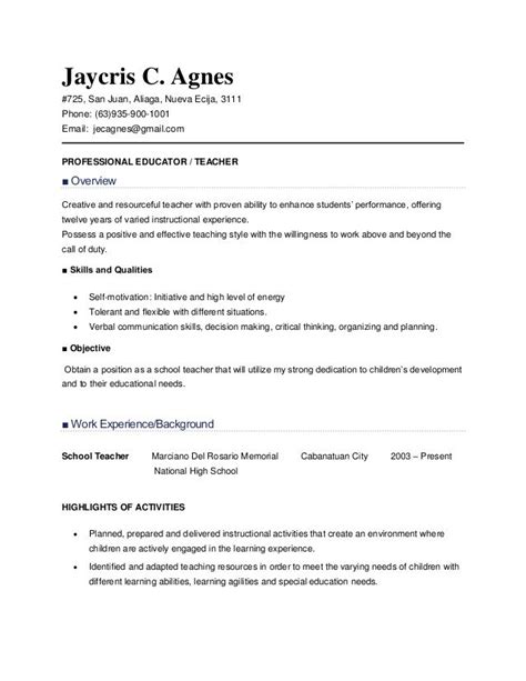 Teachers Resume Teachers Au Instructors Professional Résumés Has Been