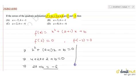 If The Zeros Of The Polynomial X2 Px Q Are Double In Value To The 158