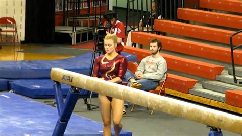 Iowa State Gymnastics On The Beam Vrs Nebraska Youtube