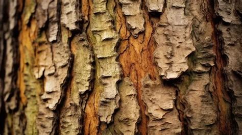 Up Close View Of The Textured Bark On A Forest Tree Background Bark