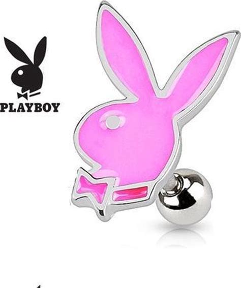 Tragus Piercing PLAYBOY Bunny Roze LMPiercings Bol