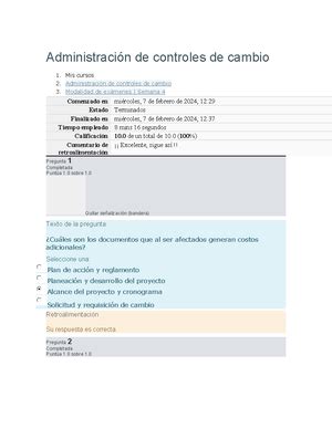 Administración de controles de cambio sem 2 examen administración de