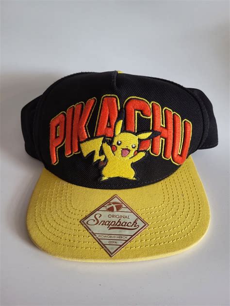 Pokemon Pikachu Embroidered Hat Cap Snapback Flatbill Gem