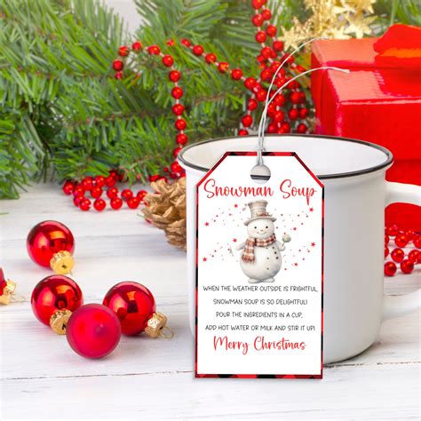 Snowman Soup Gift Tag Printable Personalized Snowman Soup Etsy