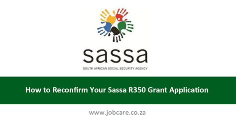 How To Reconfirm Your Sassa R350 Grant Application Jobcare