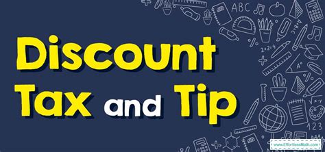 How To Find Discount Tax And Tip FREE Worksheet Worksheets