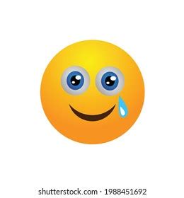 Emoticon Smiling Face Tear Icon Element Stock Vector (Royalty Free ...