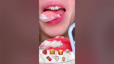 Asmr Ice Cream🍧 2 Emoji Food Challenges🍨🍯🧊🍄🍓🍔🍟🍭🍫🍧🧋satisfying Eating