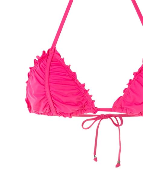 Amir Slama Ripple Effect Bikini Set Pink Farfetch Uk