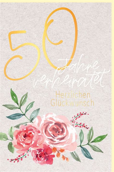 Hochzeitskarte Goldhochzeit Naturkarton 50 Jahre Verheiratet